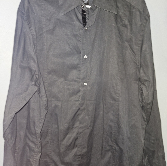 Claiborne Mens Black Modern Fit Dress Shirt Size Xl - Picture 8 of 13